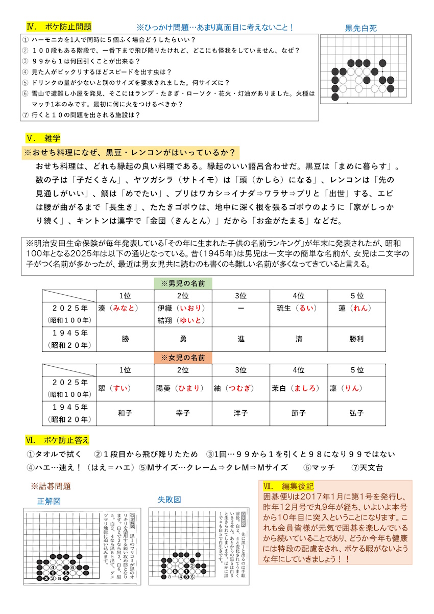 囲碁の会たより１０９/２